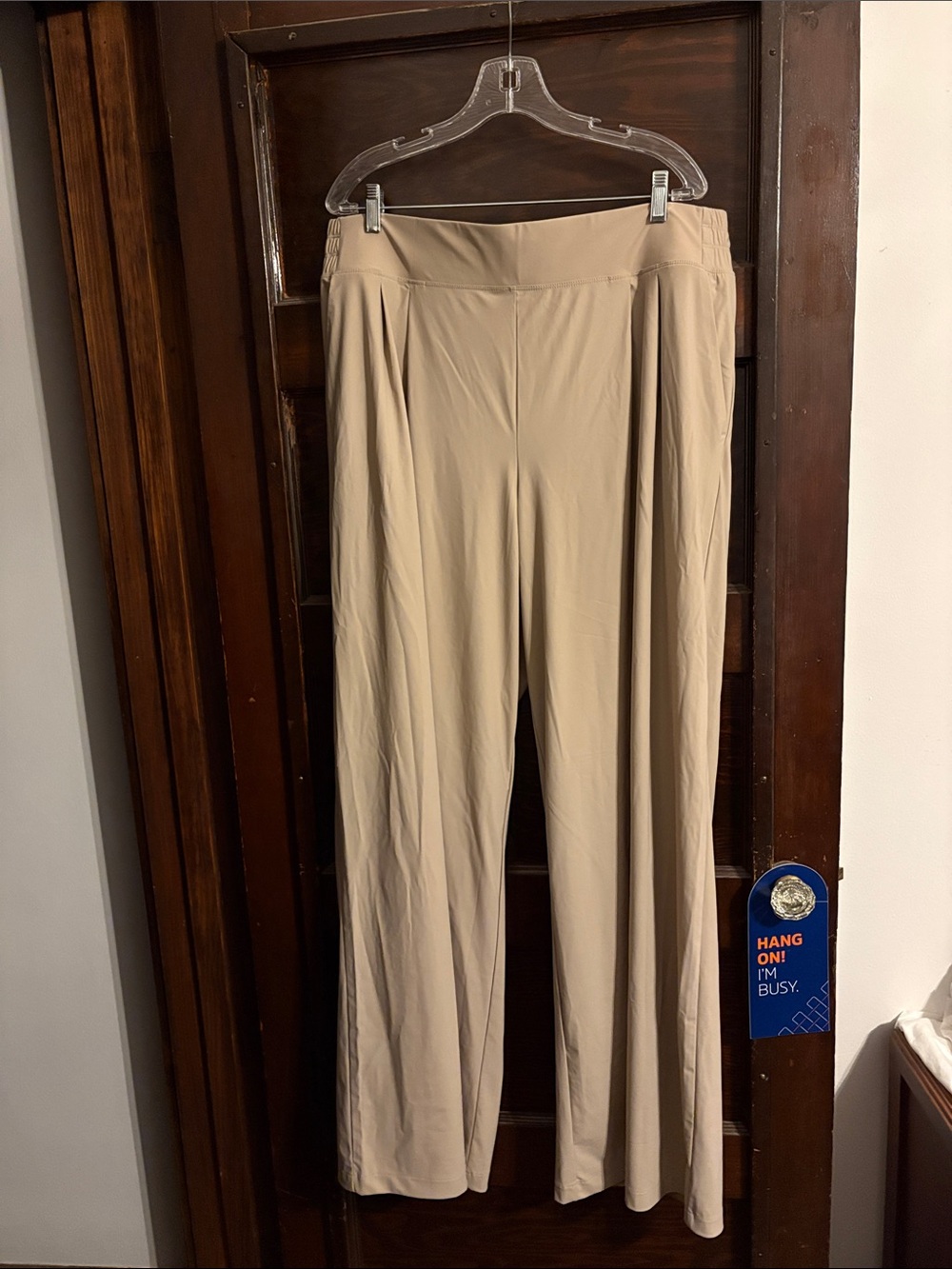 Old Navy Neutral Beige Wide-Leg Pull-On Joggers